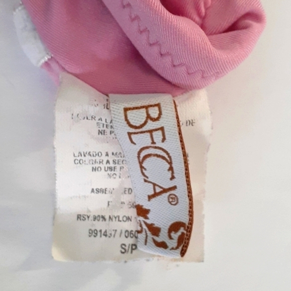 BECCA Keyhole Halter One-Piece Pink Swimsuit Size S - Picture 7 of 8